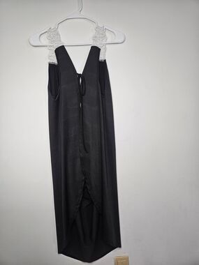 Unbranded Black Lace Strap Maxi Dress Open Front Beach Cover Up Loungewear XXL